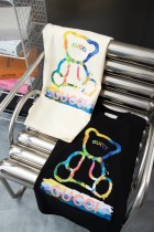 Gucci Rainbow Bear Pattern Print Logo Short Sleeve Unisex Casual Cotton T-Shirts