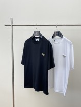 Prada Classic Hot Diamond Triangle Logo Short Sleeve Men Fashion Casual Slim Fit T-Shirts