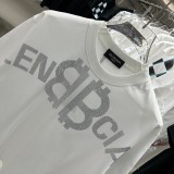 Balenciaga BB Hot Diamond Logo Short Sleeve Unisex Casual Cotton T-Shirts