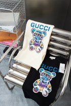 Gucci Robot Bear Pattern Print Logo Short Sleeve Unisex Casual Cotton T-Shirts