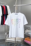 Louis Vuitton Colorful Letter Logo Print Short Sleeve Unisex Casual Cotton T-Shirts