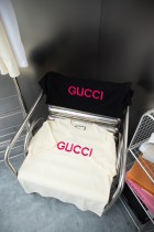 Gucci Pink Letter Embroidered Logo Pattern Short Sleeve Unisex Casual Cotton T-Shirts