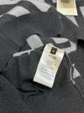 Fendi Classic Full Embroidered Logo Wool Blend Sweater Unisex Casual Grey Cashmere Sweater