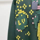 Louis Vuitton Fashion Mosaic Cartoon Pattern Jacquard Wool Pullover Unisex Casual Sweater