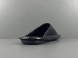 Balenciaga Slippers Unisex Calfskin Logo Flat Bottom Fashion Slippers Black