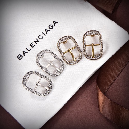 Balenciaga CAGOLE Insert Buckle Square Diamond Earrings Fashion Unique Design Earrings