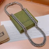 Gucci Anger Forest Classic Double GG Chain Necklace Vintage Simplicity Necklace