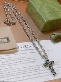Gucci Anger Forest Double GG Necklace Cross Pendant Necklace