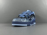 Louis Vuitton Trainer Fashion Low Casual Board Shoes Unisex Rendering Sneakers Blue
