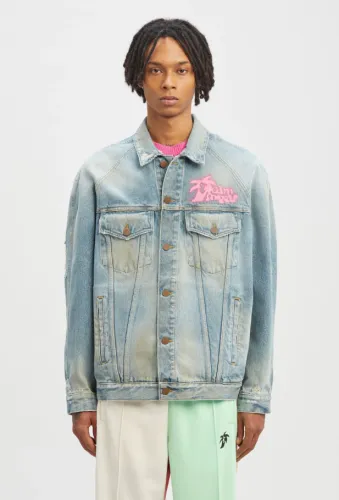 Palm Angels Unisex Embroidery Logo Street Denim Jacket