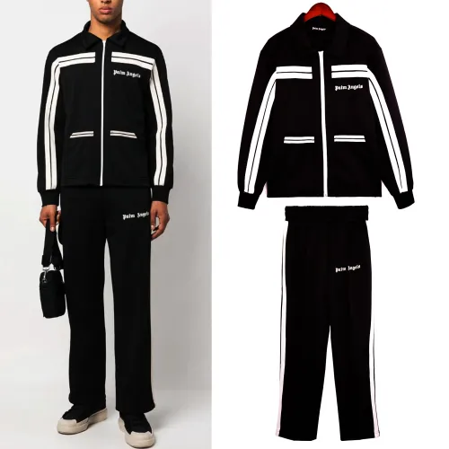 Palm Angels Classic Sweatsuit Casual Striped Zip Jacket Sweatpants Set