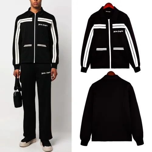 Palm Angels Classic Sweatsuit Casual Striped Zip Jacket Sweatpants Set