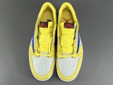 Travis Scott  x Jordan Air Jordan 1 Low Canary Unisex Casual Board Shoes Sneakers