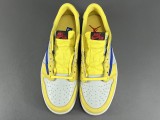Travis Scott  x Jordan Air Jordan 1 Low Canary Unisex Casual Board Shoes Sneakers