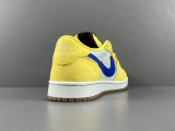 Travis Scott  x Jordan Air Jordan 1 Low Canary Unisex Casual Board Shoes Sneakers