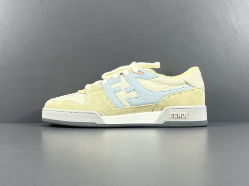 Fendi Match Low Sneakers Unisex Casual Suede Leather Splicing Shoes