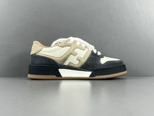 Fendi Match Low Sneakers Unisex Casual Suede Leather Splicing Shoes