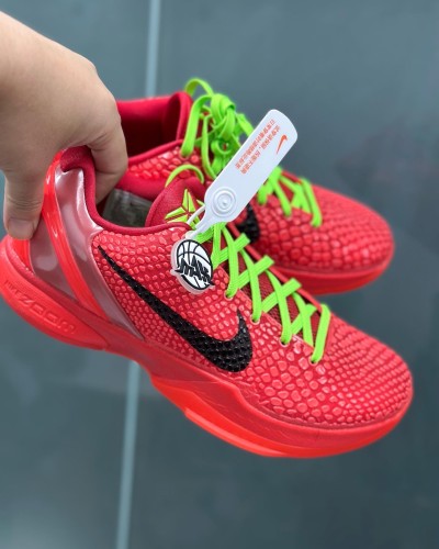 Nike Kobe 6 Reverse Grinch Men Basketball Shoes Strongest Practical Combat Sneakers