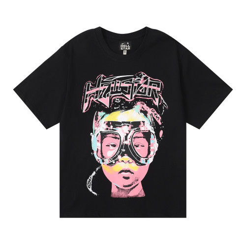 Hellstar Alien Glasses Kids Print Casual Short Sleeve Unisex Cotton Loose T-shirt