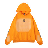 Hellstar Fire Orange Retro Wash Hoodie Unisex Casual Pullover Sportswear