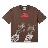 Gallery Dept Zombie Skull Hand Bone Print T-shirt Unisex Fashion Casual Short Sleeve