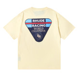 Rhude Race Patch Print T-shirt Couple High Street Cotton Short Sleeve