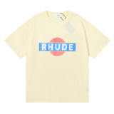 Rhude Vintage Racer Printed T-shirt Couple Loose Cotton Short Sleeve