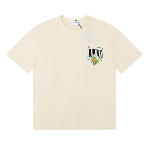 Rhude Green Card  Print T-shirt Unisex Fashion Cotton Short Sleeve