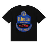 Rhude High Street Print T-shirt Unisex Casual Cotton Short Sleeve