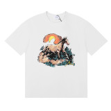Rhude Sunset Print T-shirt Unisex High Street Cotton Short Sleeve