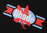 Rhude Rhude Chevron Eagle Logo Print T-shirt Unisex Casual Cotton Short Sleeve