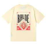 Rhude Red Card Print T-shirt Unisex Fashion Cotton Short Sleeve