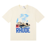 Rhude Coconut Racing Printed T-shirt Unisex Casual Oversize Short Sleeve