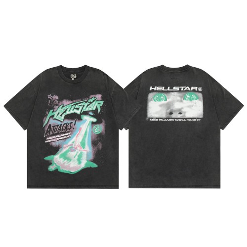 Hellstar Vintage Attacks T-shirt Unisex Casual Loose Short Sleeve Tee