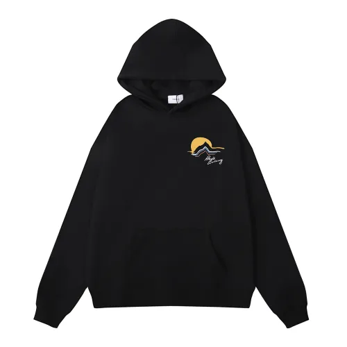 Rhude Awakening Mountain Sunset Print Hoodies Unisex Casual Pullover Sweatshirt