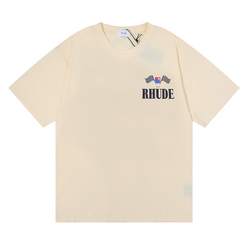 Rhode Crown Champion Flag Print Short Sleeve Unisex Casual Cotton T-shirt
