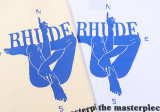 Rhude Human Yoga Compass Print T-shirt Couple High Street Cotton Short Sleeve