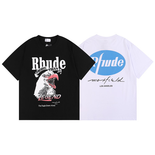 Rhude Eagle Print Short Sleeve Couple Cotton Loose T-shirt