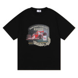 Rhude Fashion Racing Print T-shirt Unisex High Street Cotton Short Sleeve