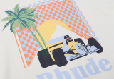 Rhude Coconut Racing Print Hoodies Unisex Casual Pullover Sweatshirt