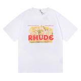 Rhude Fashion High Street Print T-shirt Unisex Casual Cotton Short Sleeve