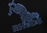 Rhude Leopard Print Short Sleeve Couple Cotton Loose T-shirt