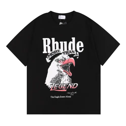 Rhude Eagle Print Short Sleeve Couple Cotton Loose T-shirt