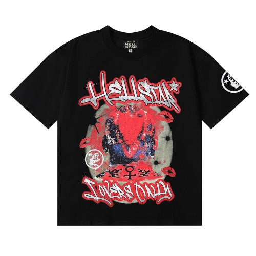 Hellstar Rodman Love Avatar Print T-shirt Unisex Casual Loose Short Sleeve