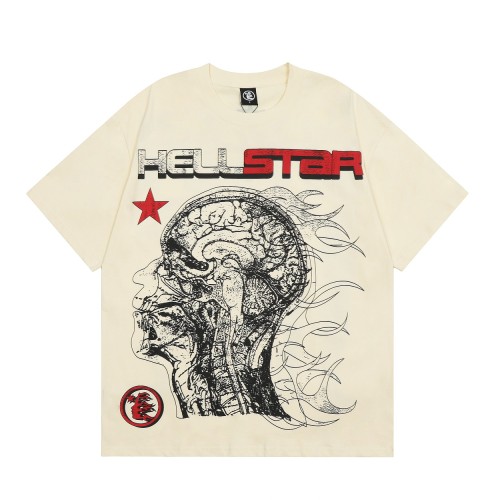 Hellstar HUMAN DEVELOPEMENT T-Shirt Couple High Street Casual Short Sleeve