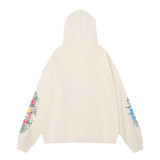 Rhude Flower Print Hoodies Unisex Casual Pullover Sweatshirt