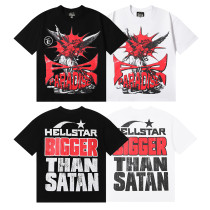 Hellstar Creative Skull Print T-shirt Unisex Cotton Casual Short Sleeve