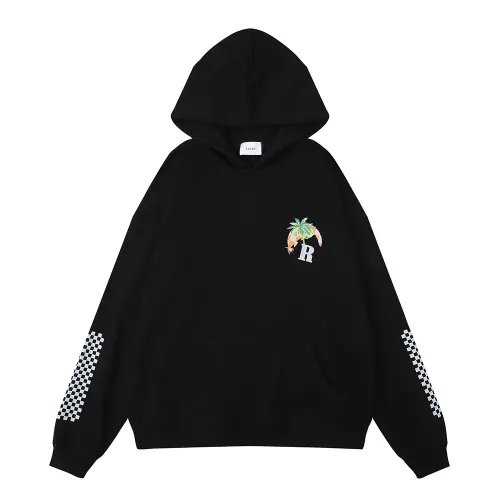 Rhude Coconut Racing Print Hoodies Unisex Casual Pullover Sweatshirt