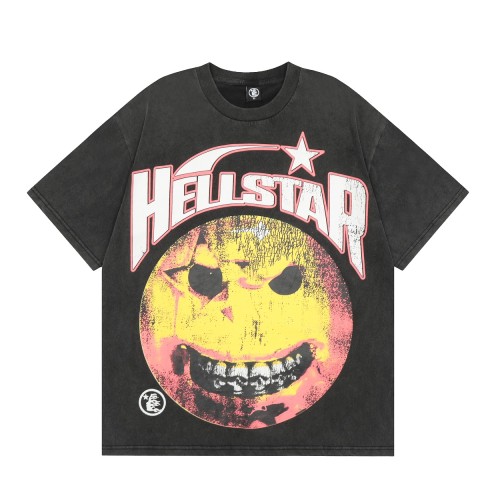 Hellstar Studios Evil Smile Short Sleeve Tee Shirt Washed Black