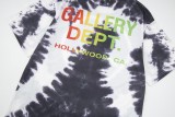 Gallery Dept Tie Dye Letter Printed T-shirt Unisex Fashion Loose Short Sleeve